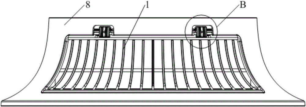 Grid fixing structure and indoor unit of air conditioner