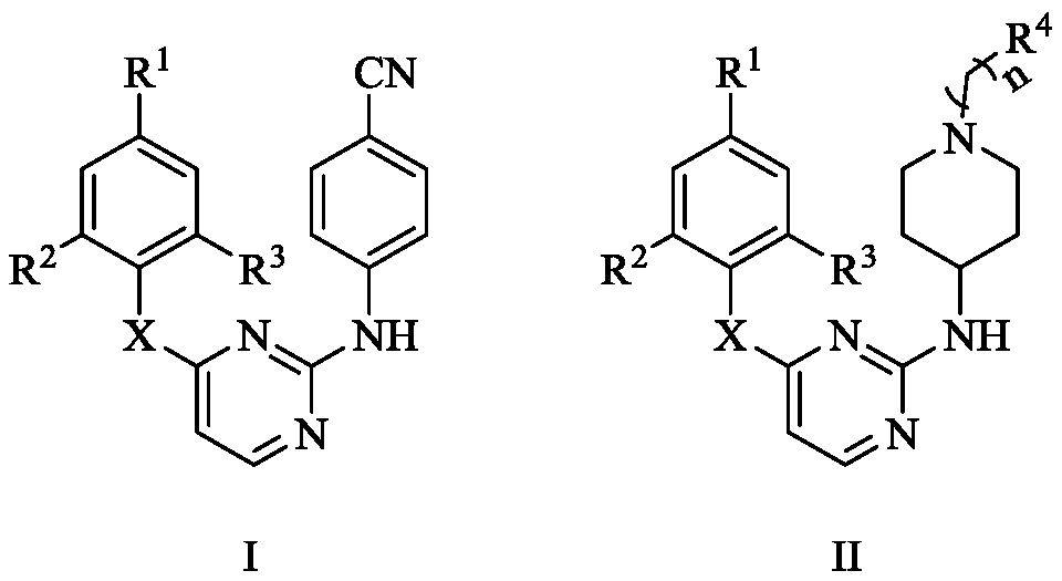 A kind of substituted diaryl pyrimidine derivatives and its preparation method and application