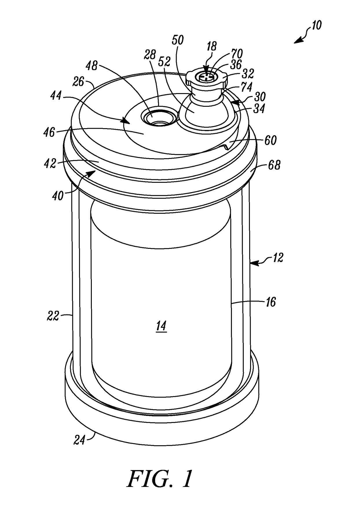 Multiple dose vial and method