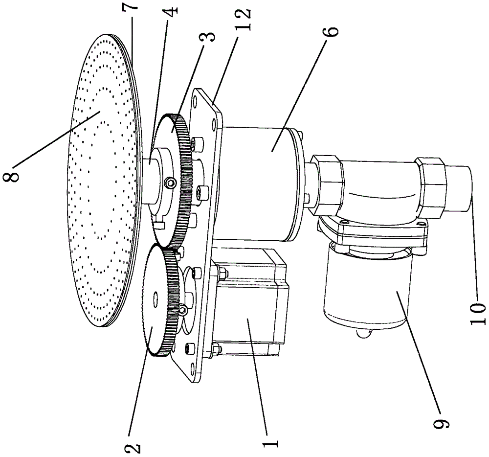 Adsorbing fixed-type synchronous rotating auxiliary device for sewing round cut pieces