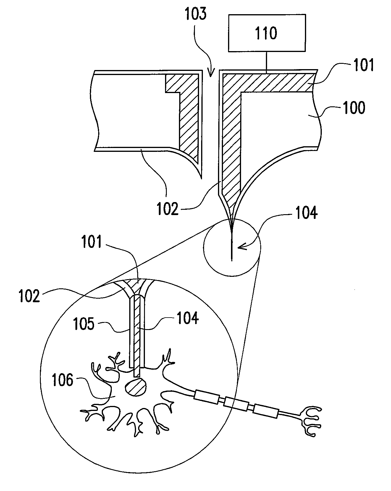 Multifunctional nano-probe interface structure for neural prostheses and manufacturing method thereof