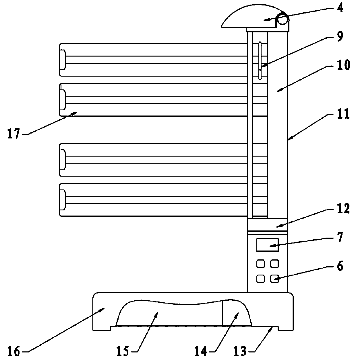 Portable electric heating towel rack having quick charge function