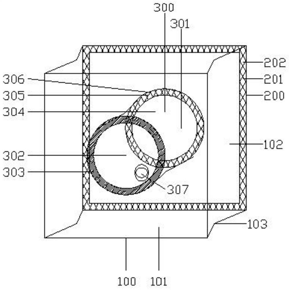 Wall holing waste liquid collection device and construction method