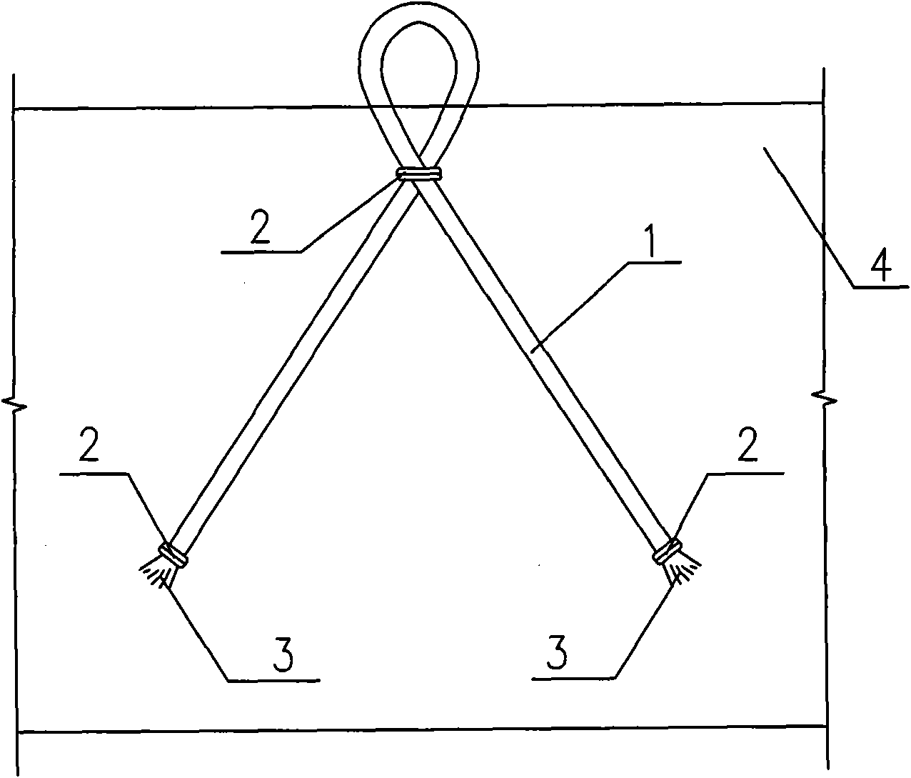 Hoisting ring manufactured by using prestressed concrete steel strand tailings