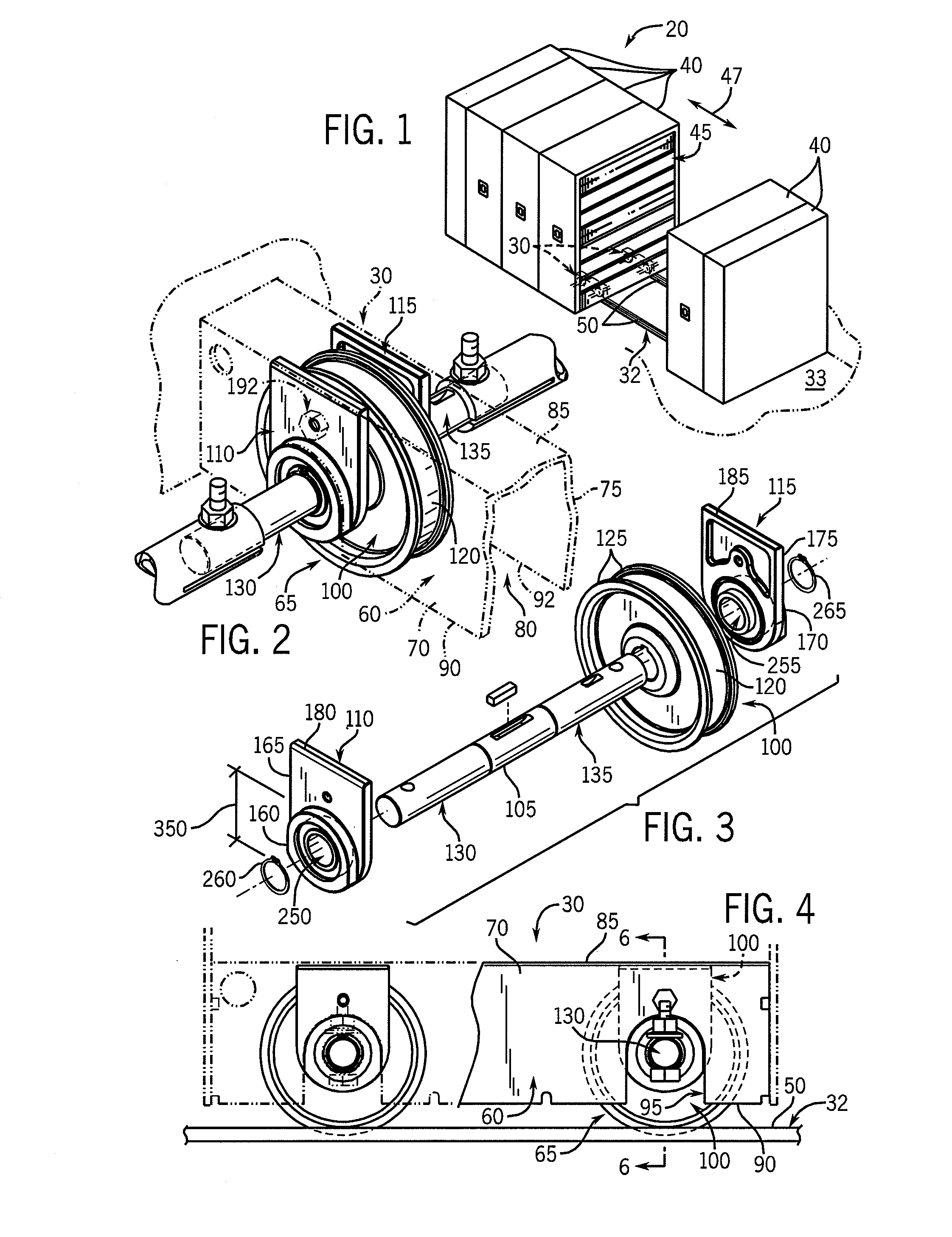 Modular wheel assembly for a carriage in a mobile storage system