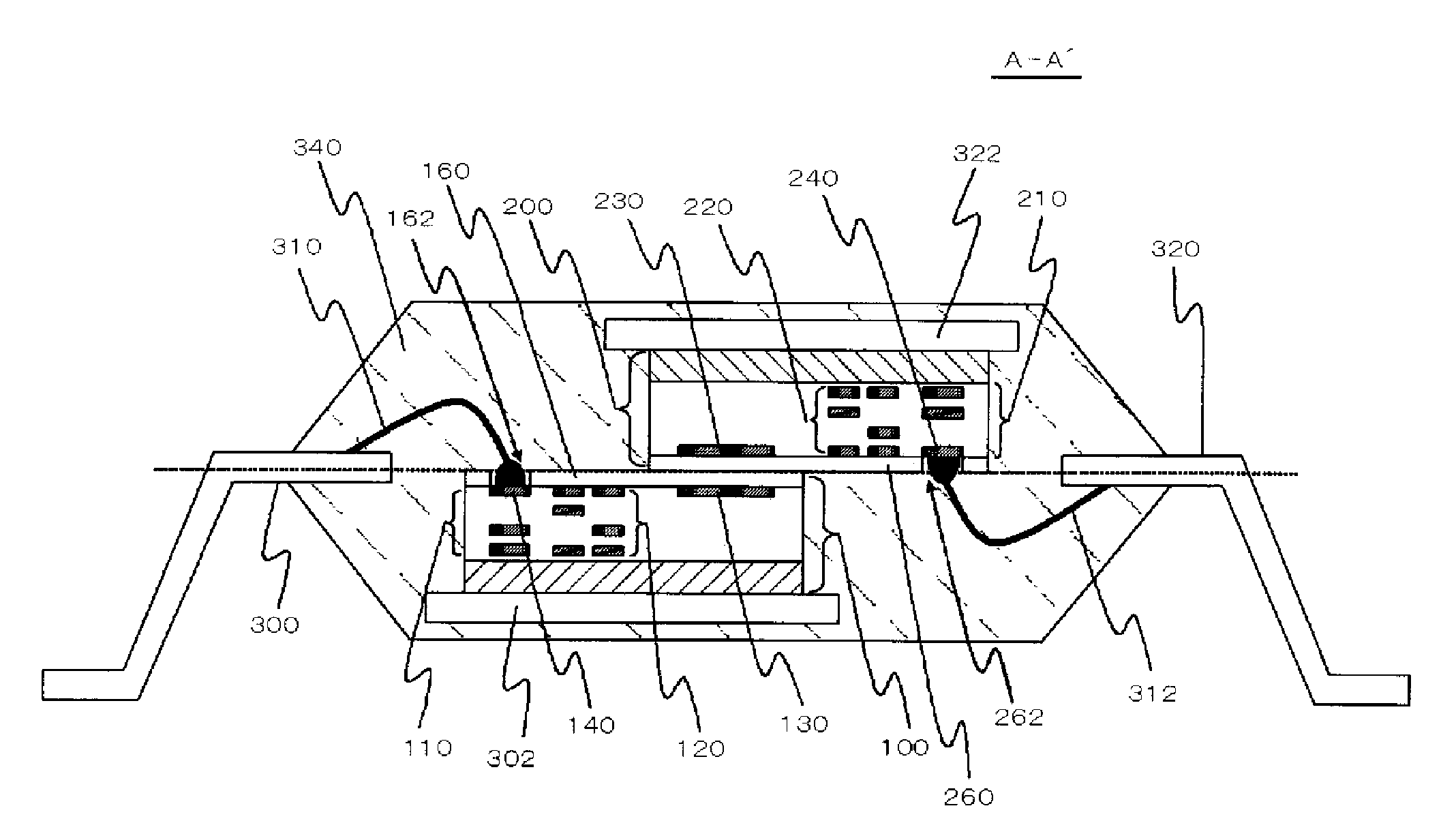 Semiconductor device that performs signal transmission using induction coupling, method of said manufacturing semiconductor device, and lead frame thereof