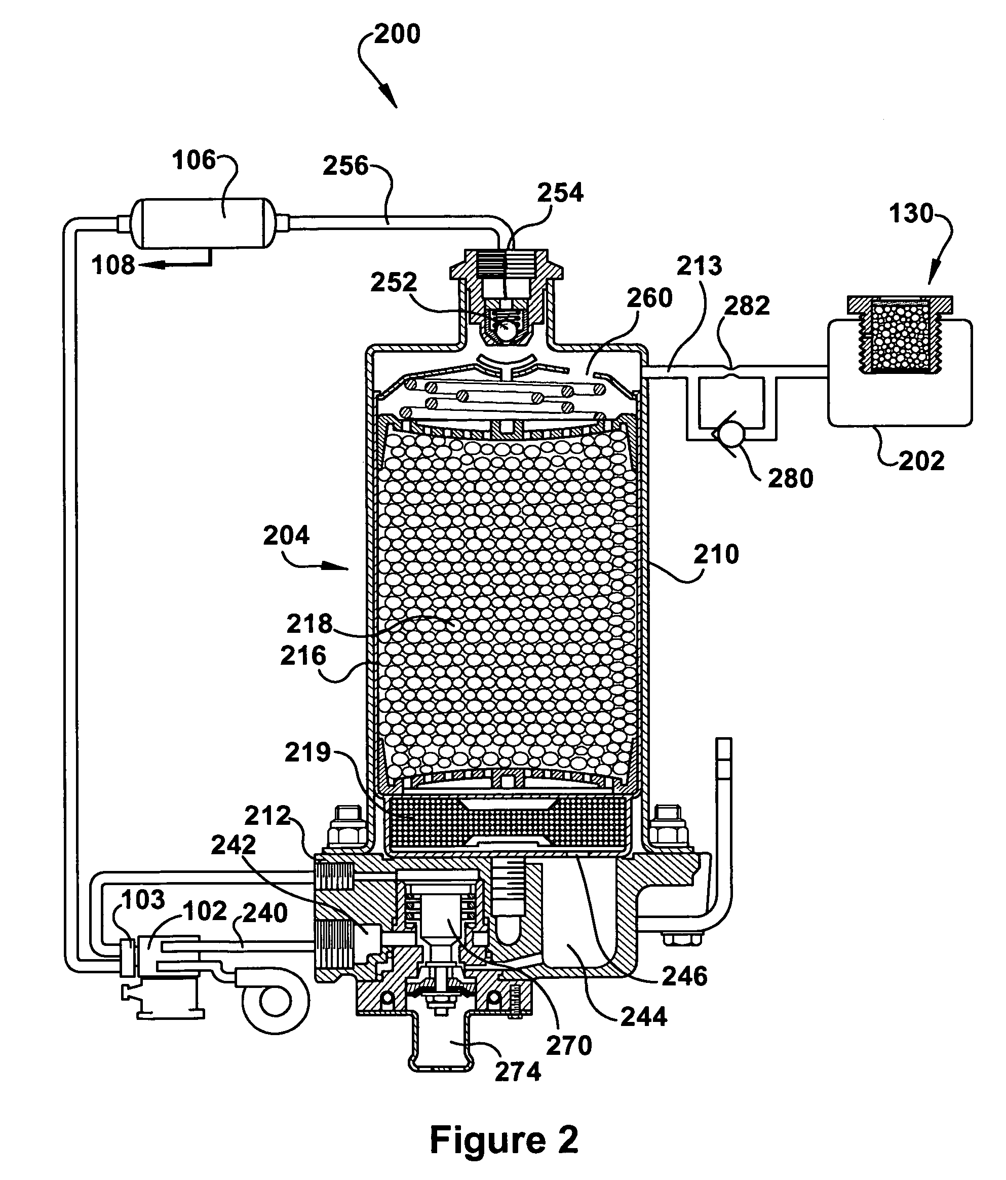 Vehicle air system having an indicator device and method