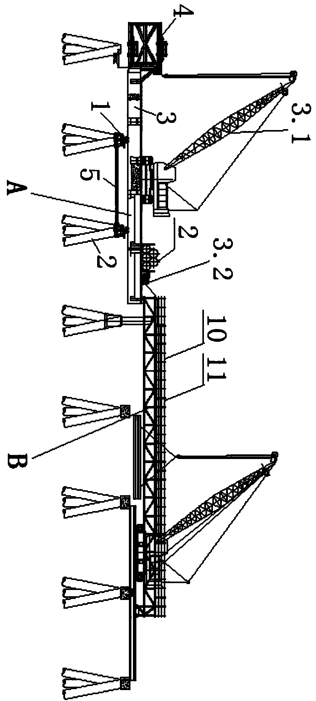 Wharf integrated construction system and method based on pile top pushing platform