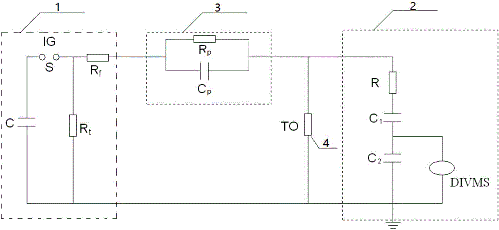 Lightning impulse testing circuit and lightning impulse testing method used for capacitive composite insulation busbar system