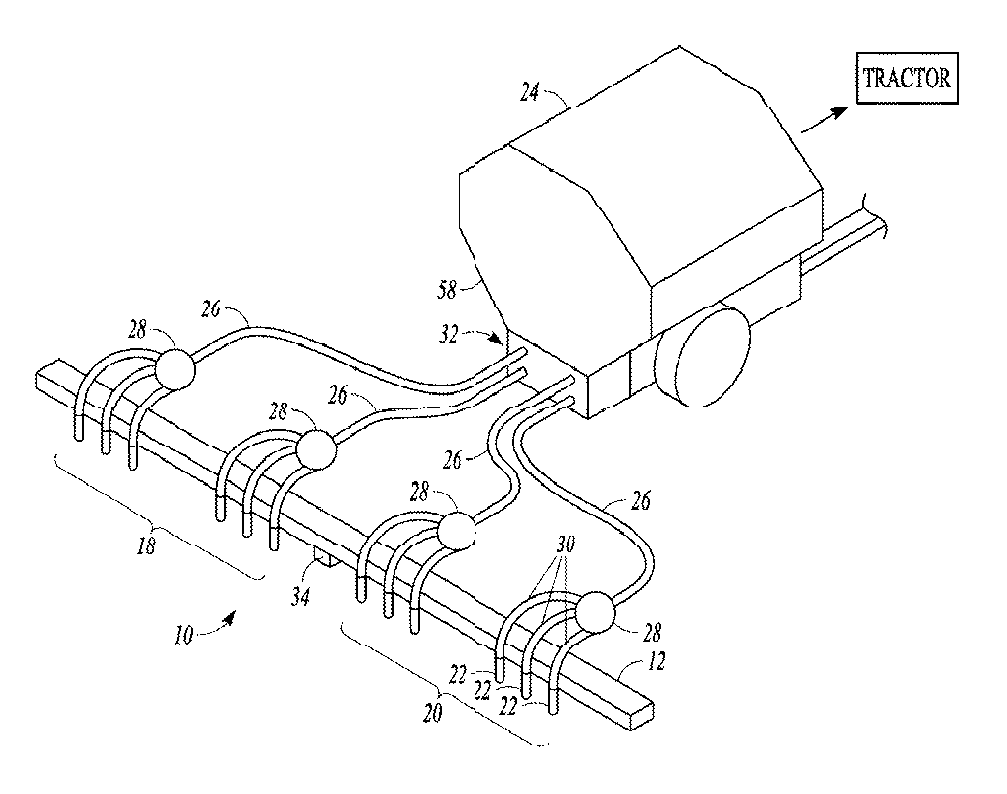 Implement for adjustably metering an agricultural field input according to different frame sections