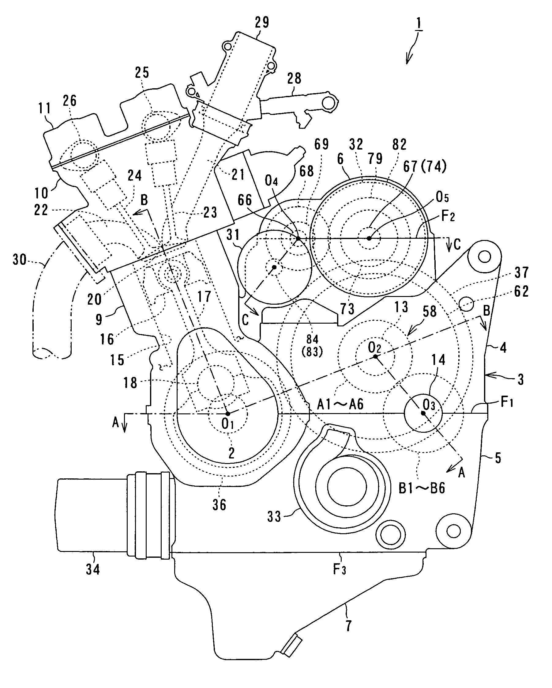 Engine unit of motorcycle