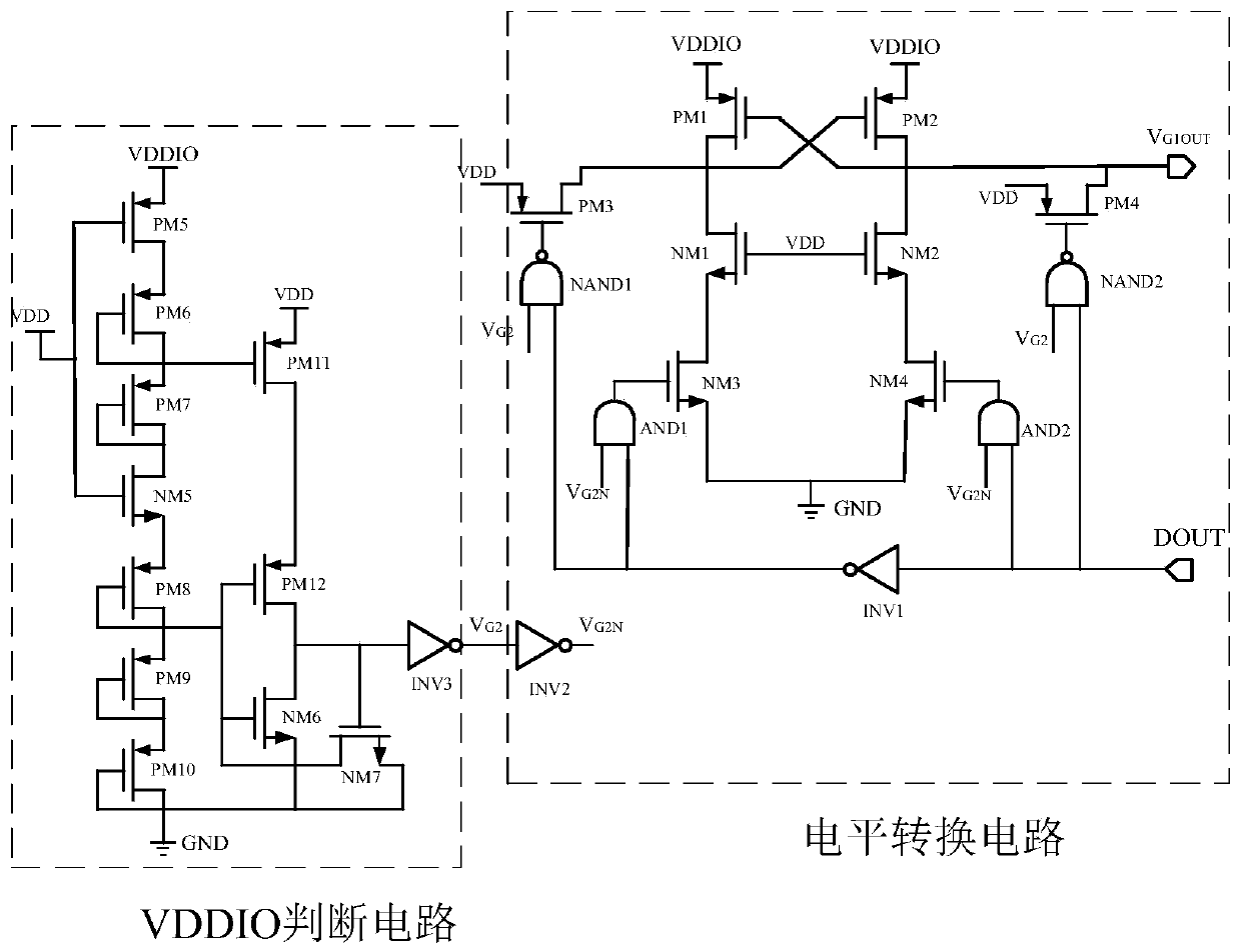 High-speed level conversion circuit applied to mixed voltage output buffer