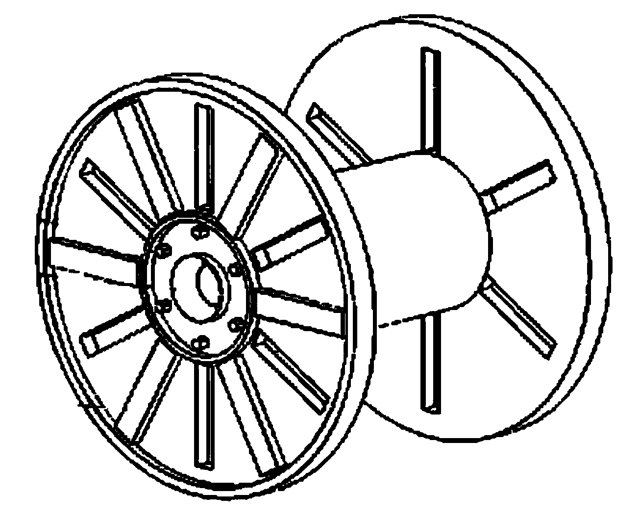 Movable I-shaped wheel packing device