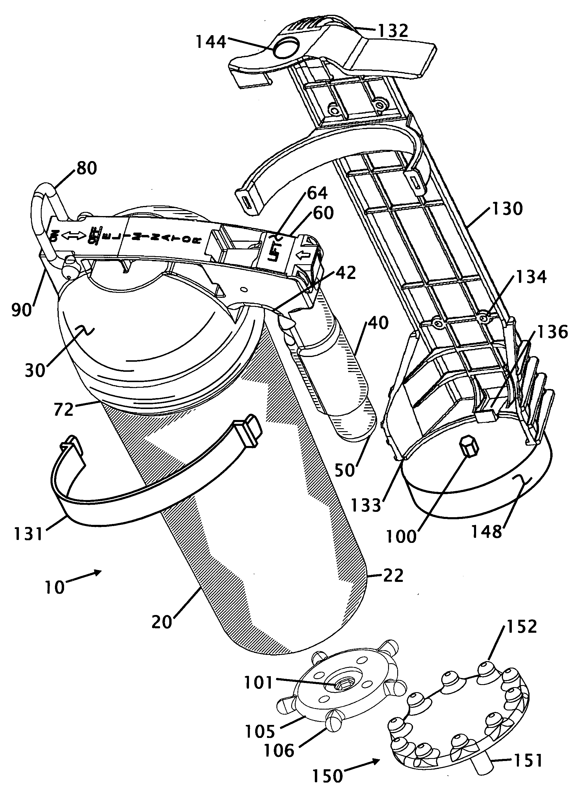 Self servicing fire extinguisher with wall mounting bracket and powder fluffing apparatus