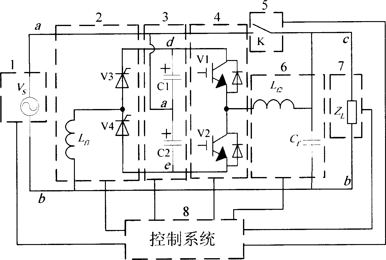 Transformer-free tandem active alternating voltage quality adjuster and its control method