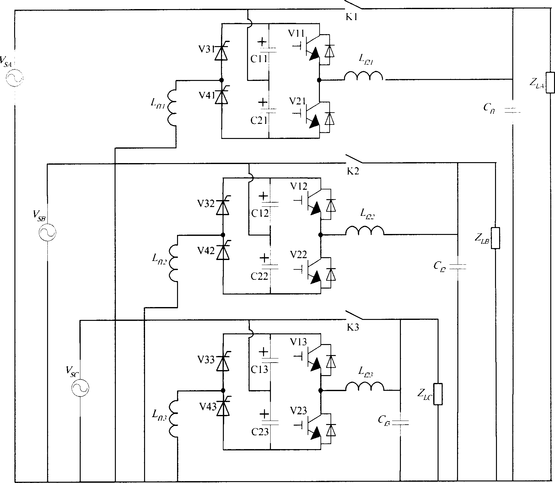 Transformer-free tandem active alternating voltage quality adjuster and its control method