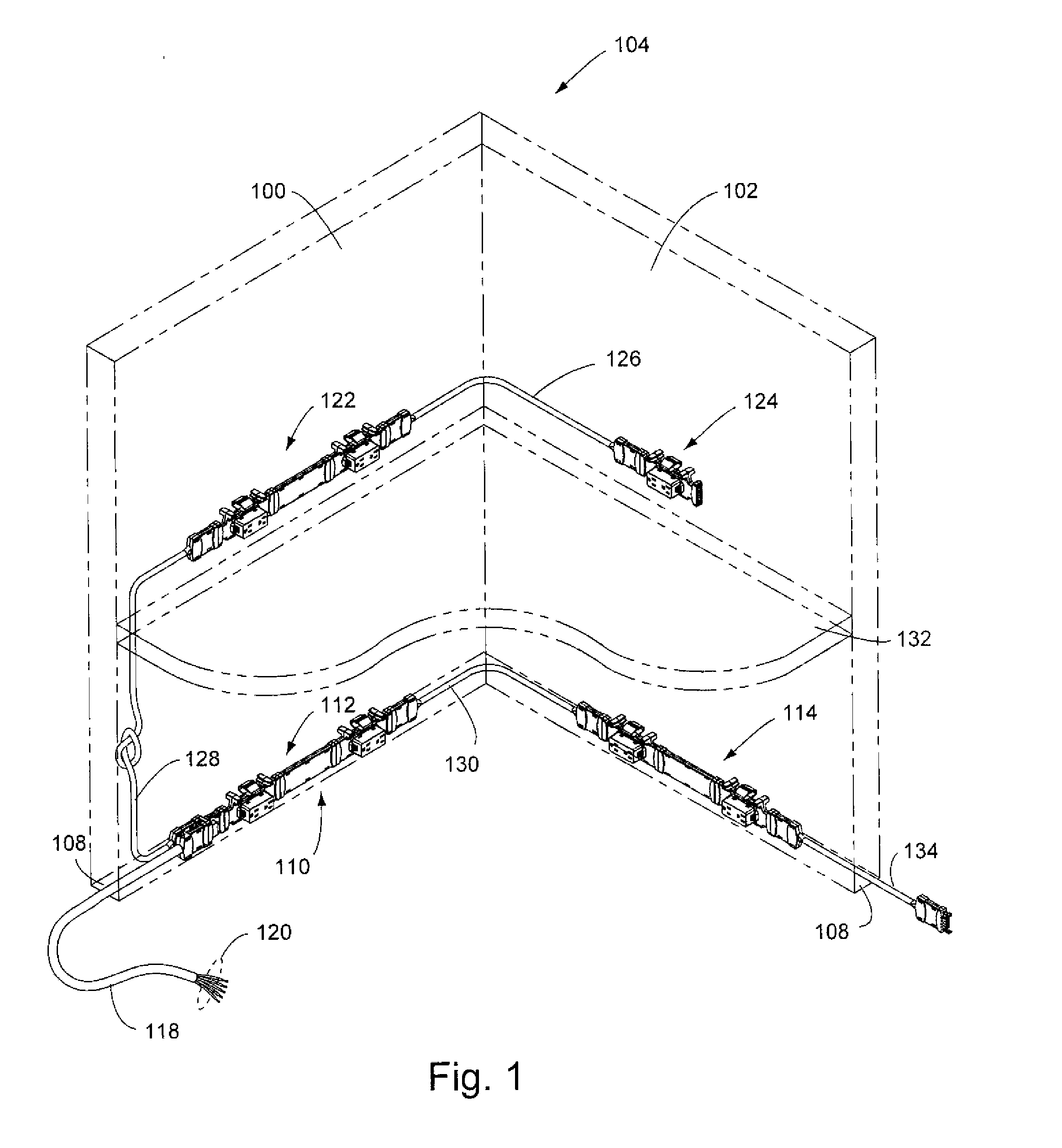 Modular power distribution assembly with multiple circuits