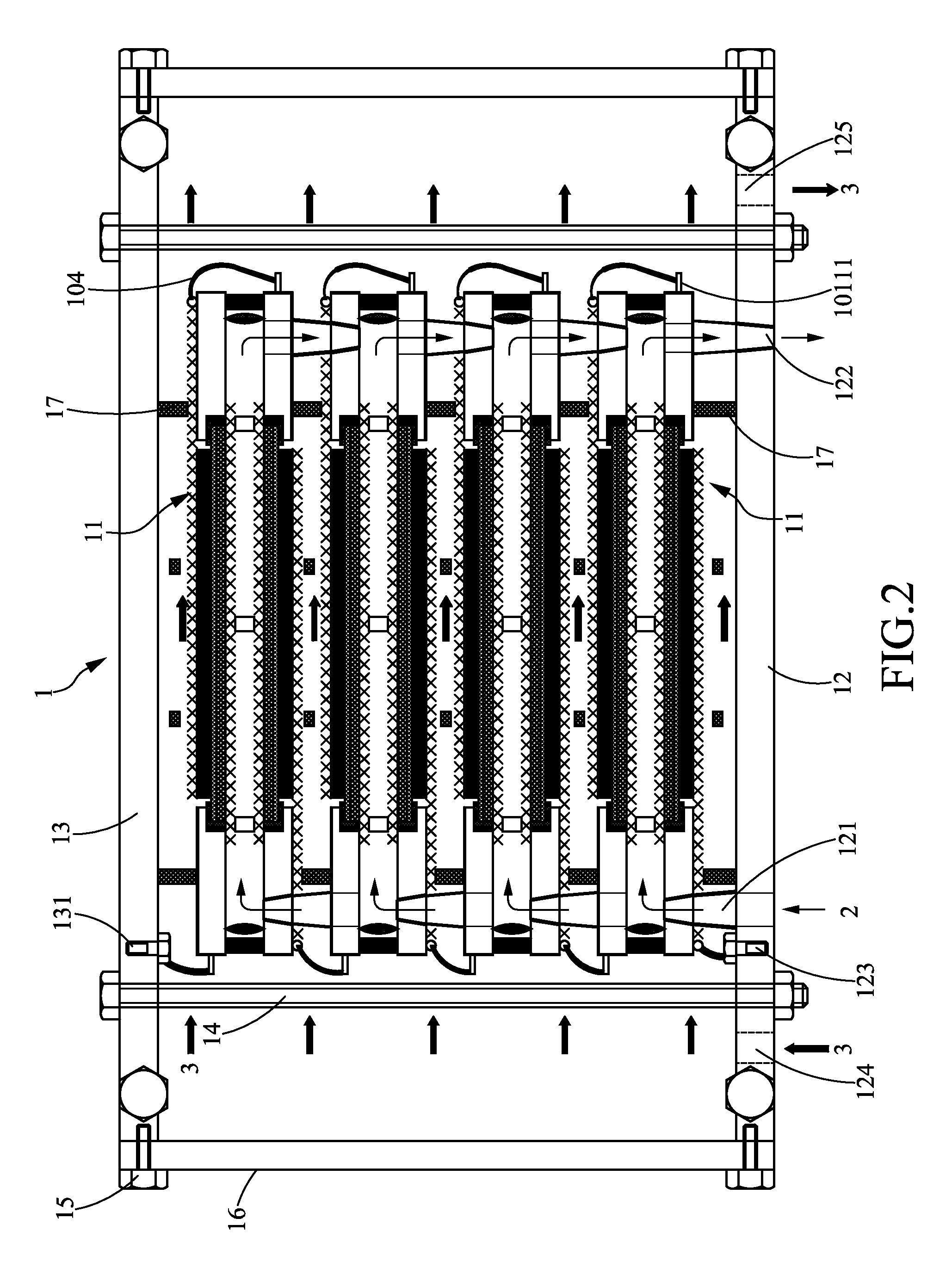 Solid oxide fuel cell stack modular structure