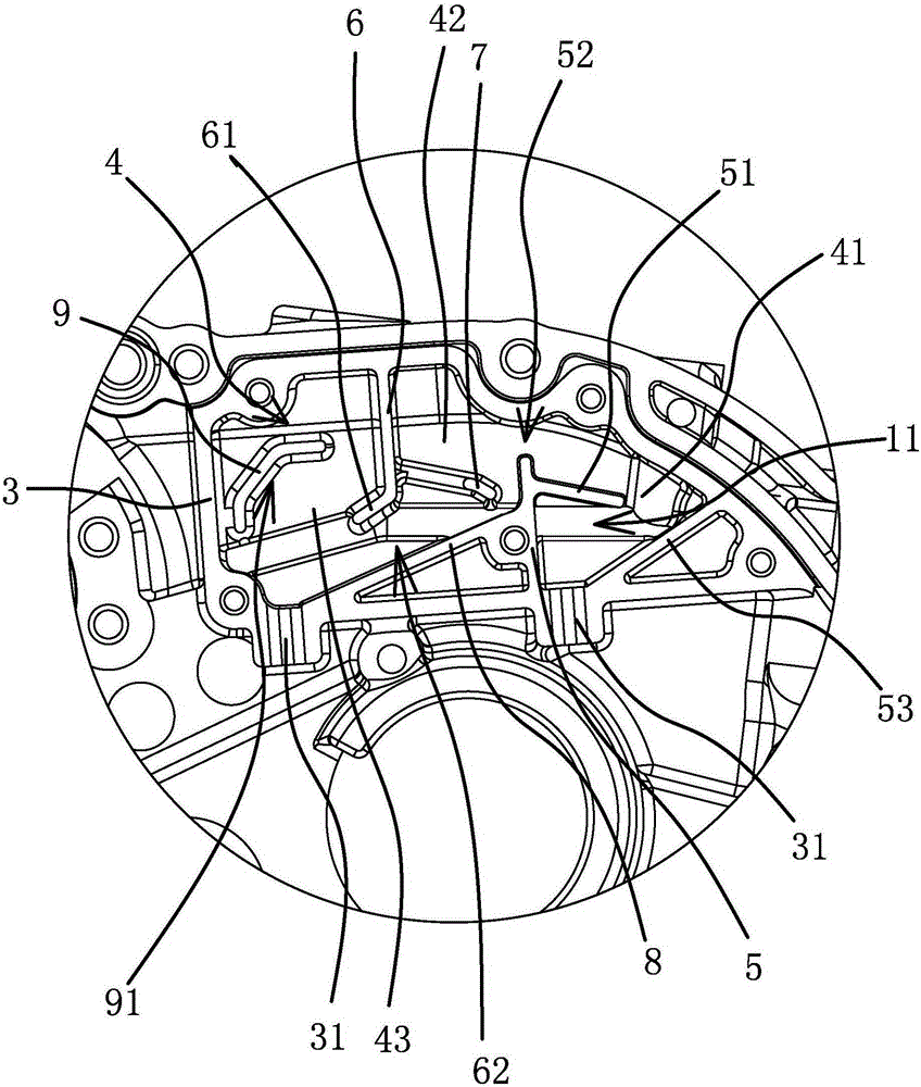 Oil-gas separator on motorcycle engine tank body