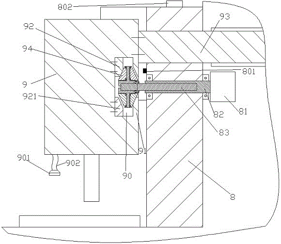 Machining mechanism used for machining head and provided with safety indicator lamp