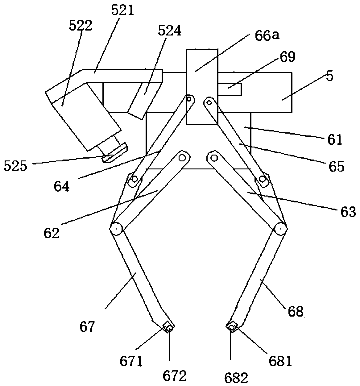 Multifunctional rotary displacement conveying mechanical arm capable of taking materials in branched mode