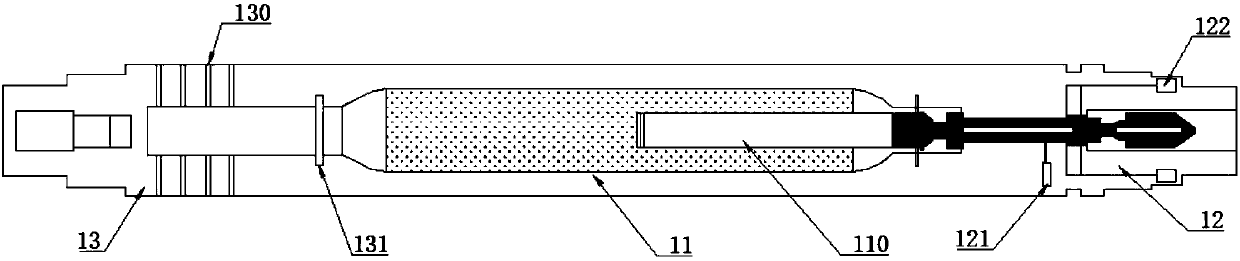 Gas-liquid combination directional cracking device and method