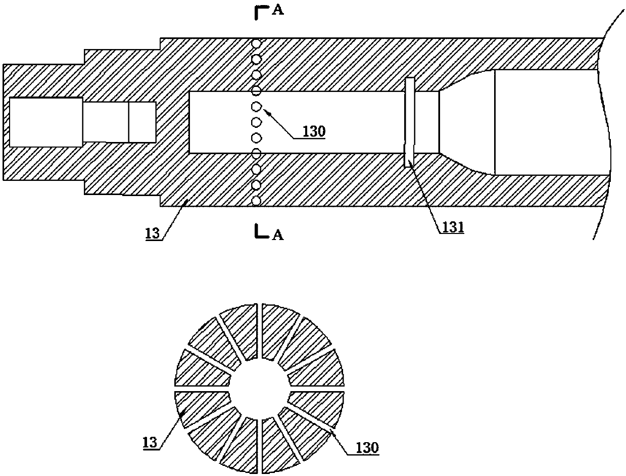 Gas-liquid combination directional cracking device and method