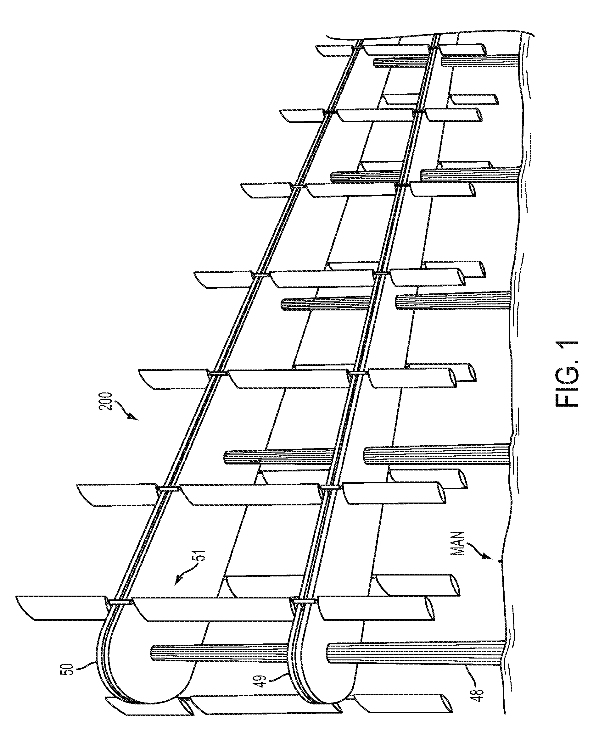 Wind and water power generation device using a tiered monorail system