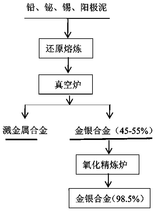 Technique for purifying and enriching Au and Ag from noble metal alloy