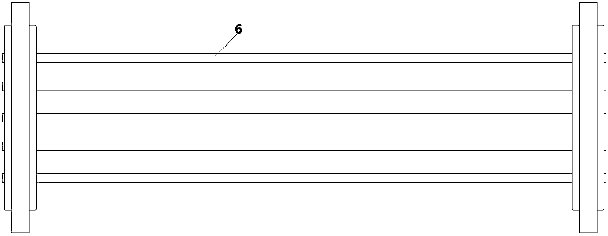 A noncondensable gas tube heat exchanger with variable spacing of flow stabilization devices