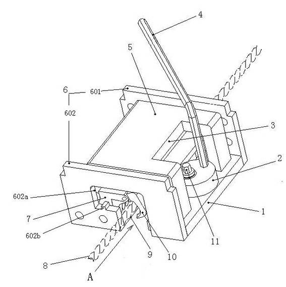 Gear rack type self-locking rope clip