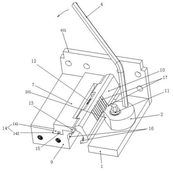 Gear rack type self-locking rope clip