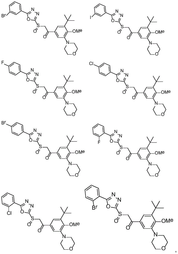 A class of oxadiazole sulfoxide compounds containing halogenated benzene, its preparation method and use