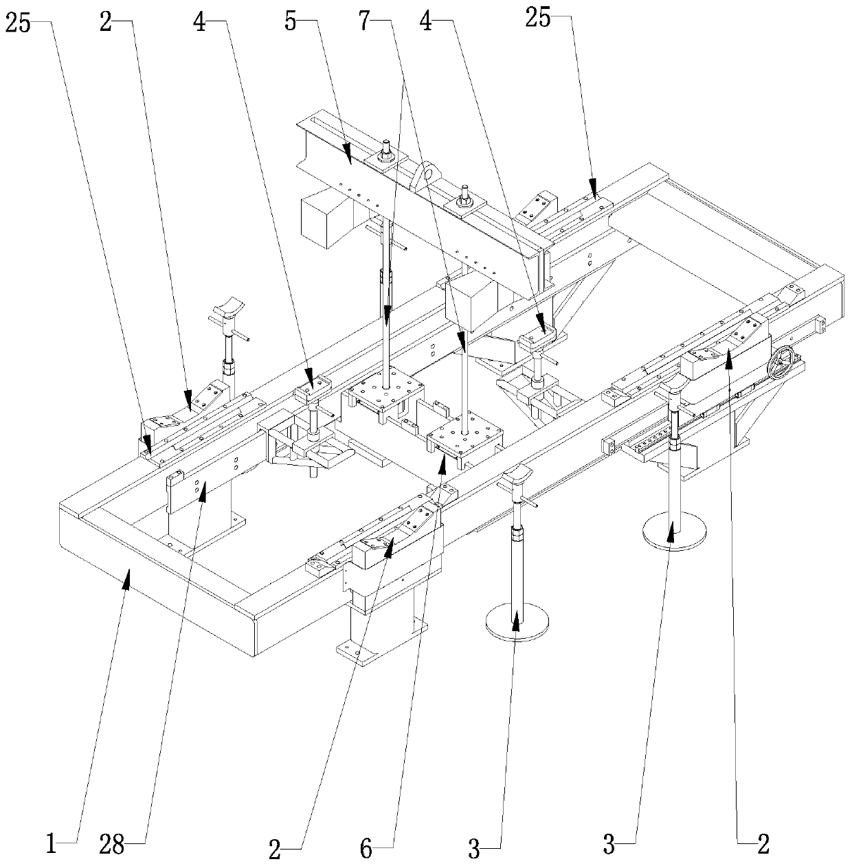 Automatic falling assembly device for bogie