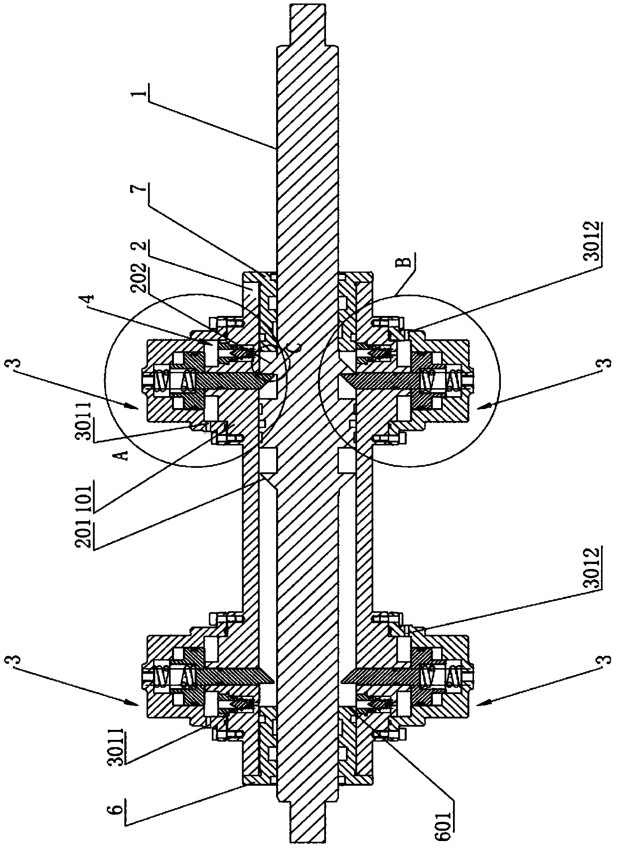 A double-acting double-rod mechanical locking cylinder with initial and final positions