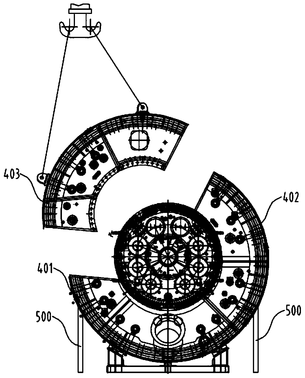 Block type shield tunneling machine factory assembly method