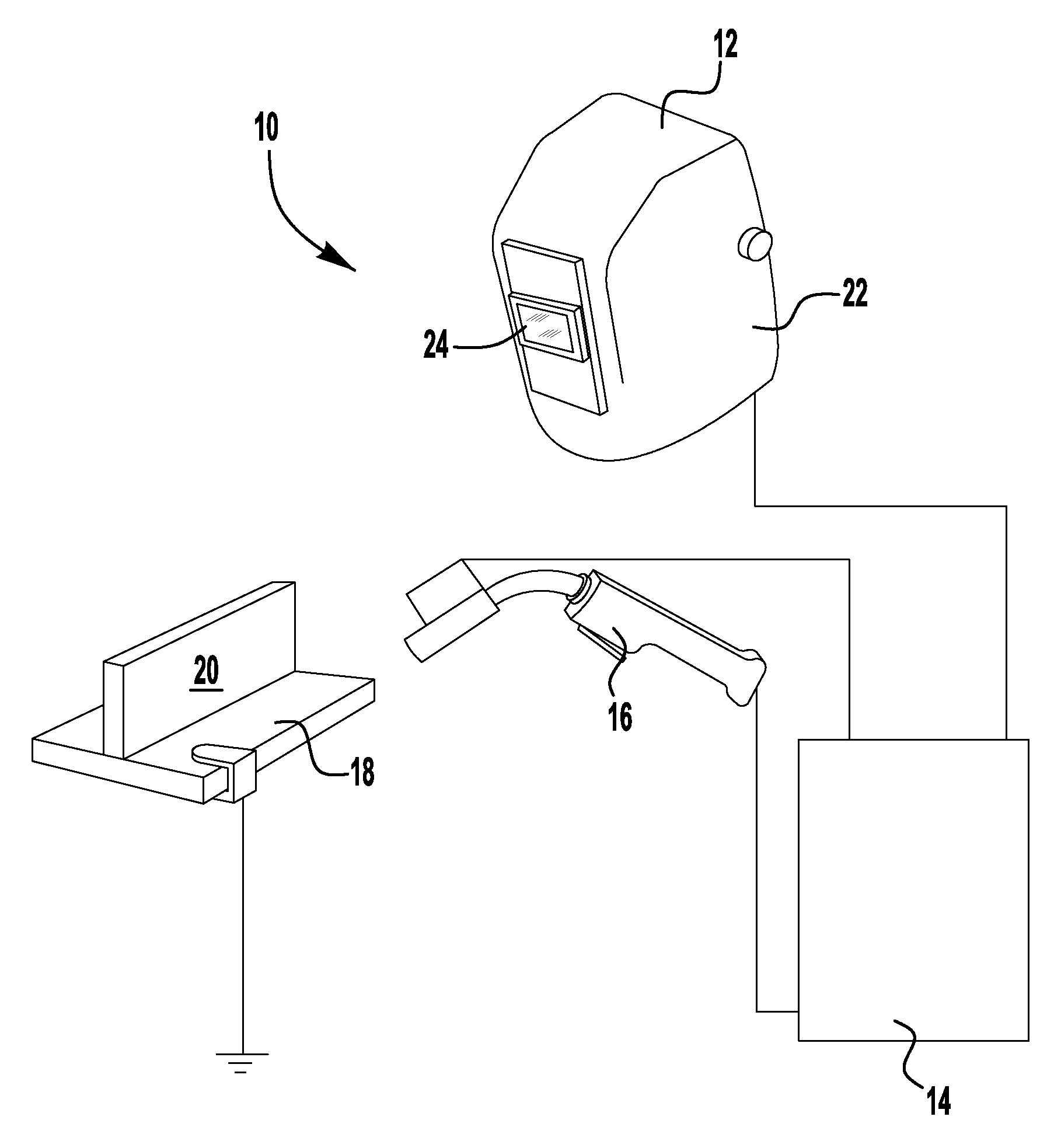 Welding helmet with heads up display