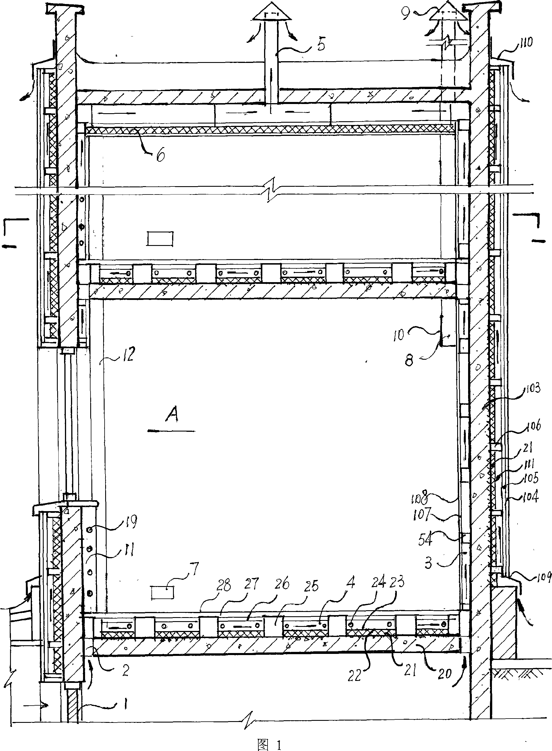 Environment-protection energy-saving ventilating air-conditioning sound-insulating novel building and construction method