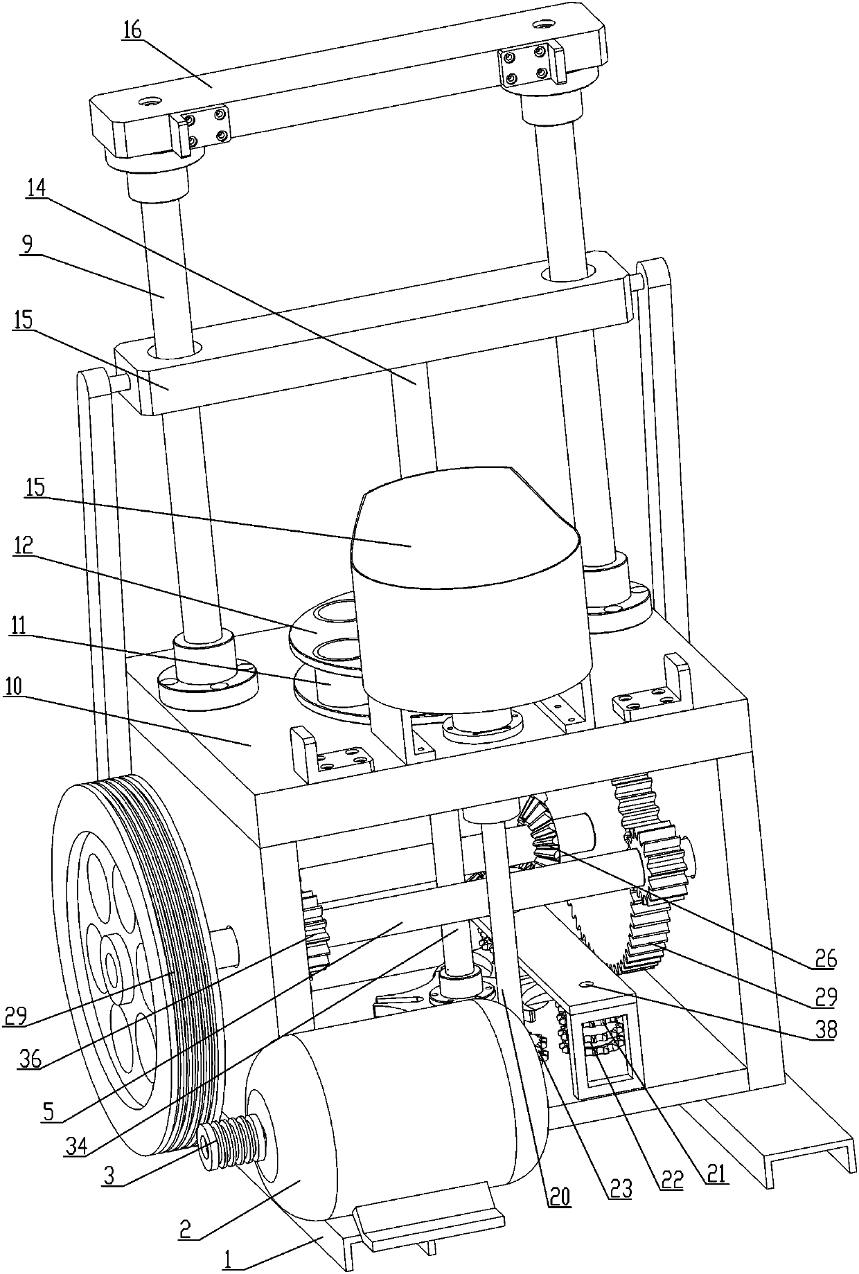 Cylindrical concrete masonry block forming machine and method