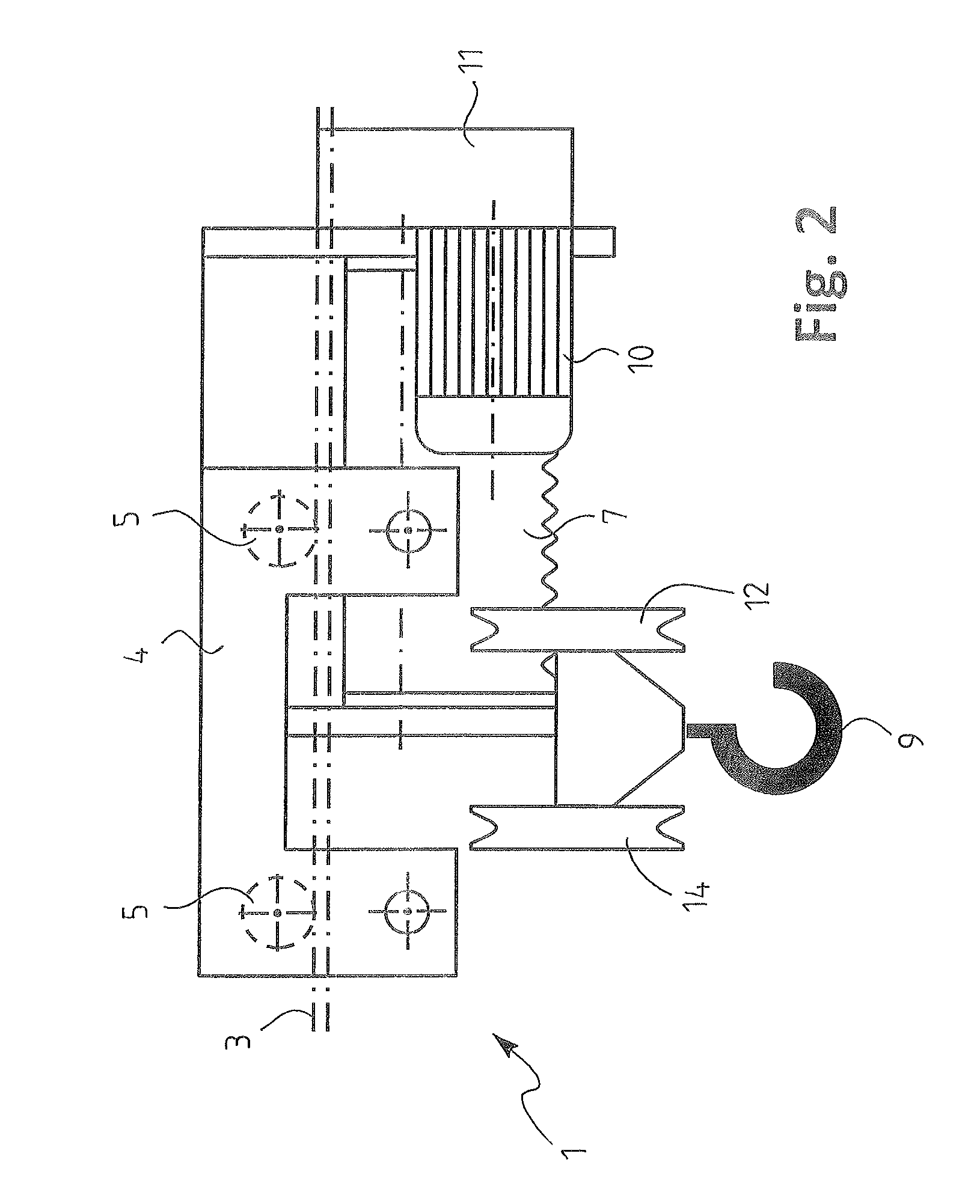 Low-construction trolley for wire rope hoist