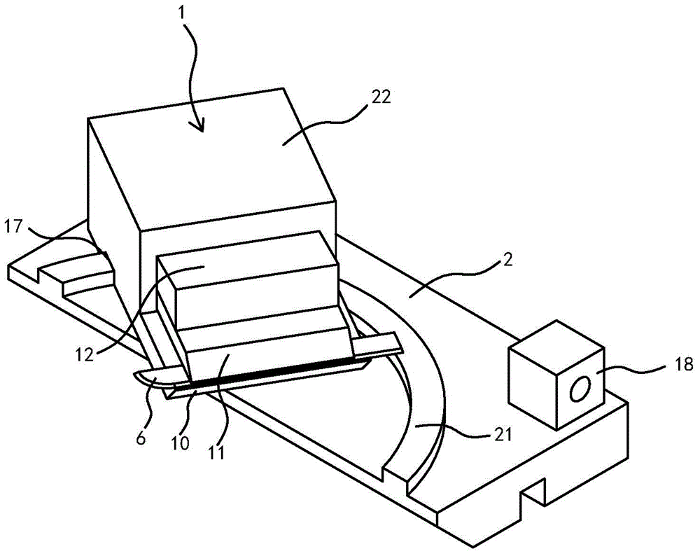 Knife edge polishing and grinding device provided with arc-shaped scalpel