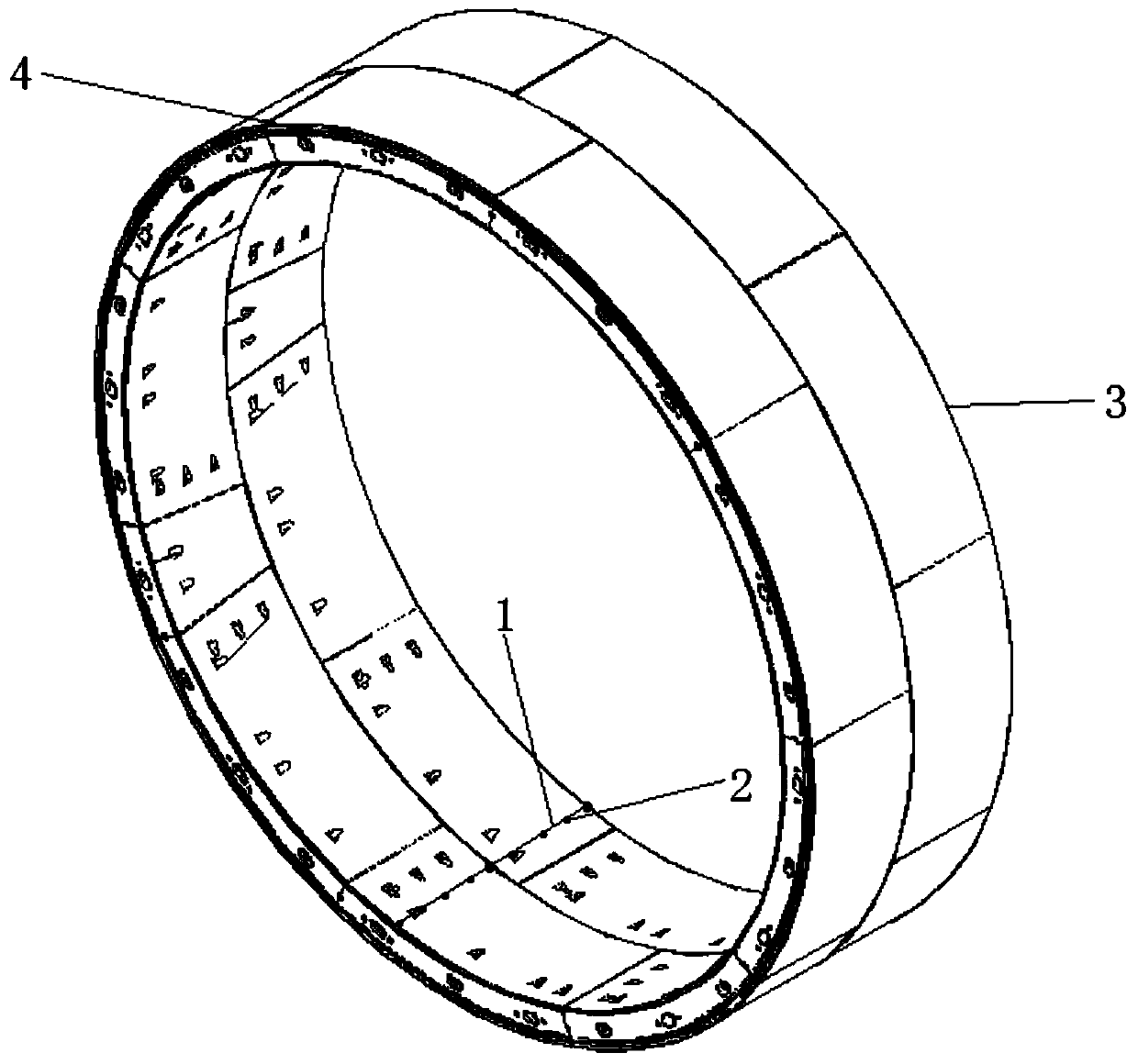 Shield tunnel longitudinal internal force non-pre-buried type monitoring method