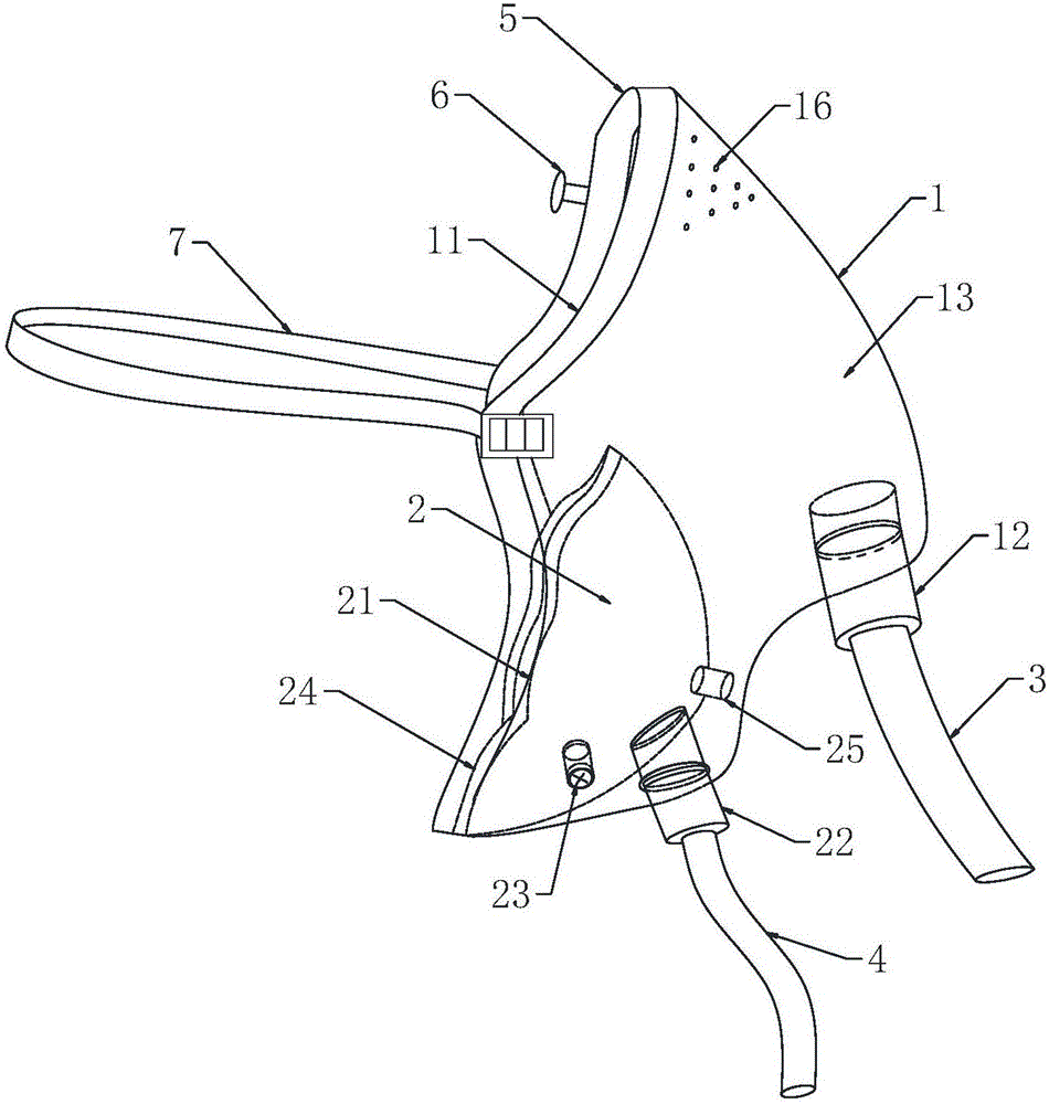 Anaesthetic and oxygen respiration dual-purpose mask