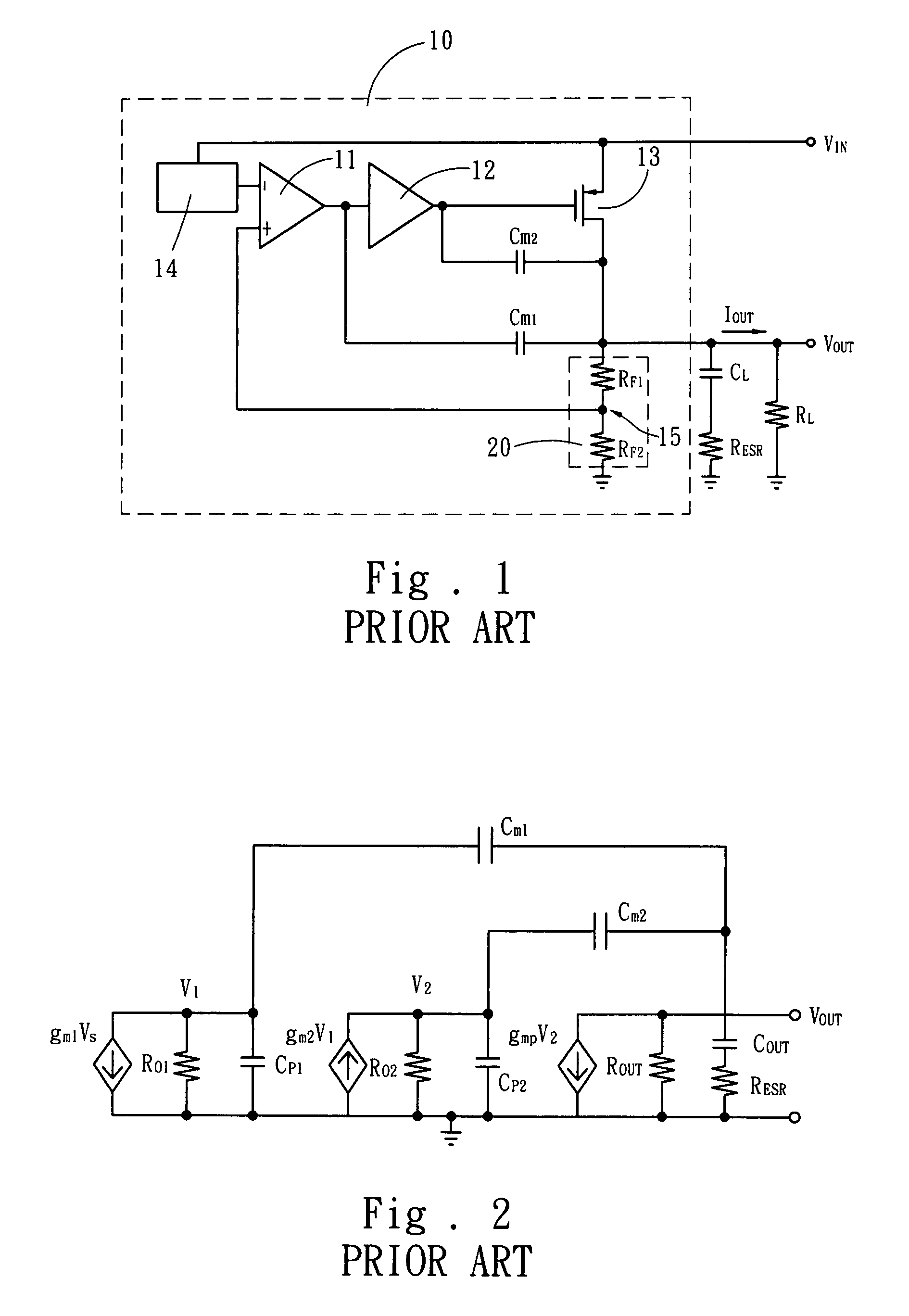 Low dropout linear voltage regulator with an active resistance for frequency compensation to improve stability