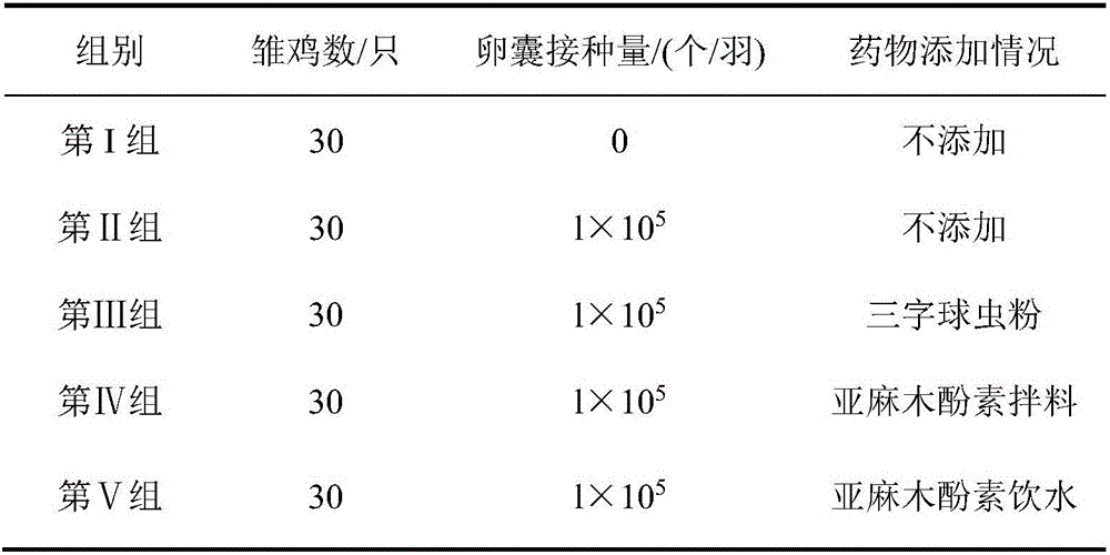 Application of secoisolariciresinol diglucoside in preparation of drug with resistance to eimeria tenella