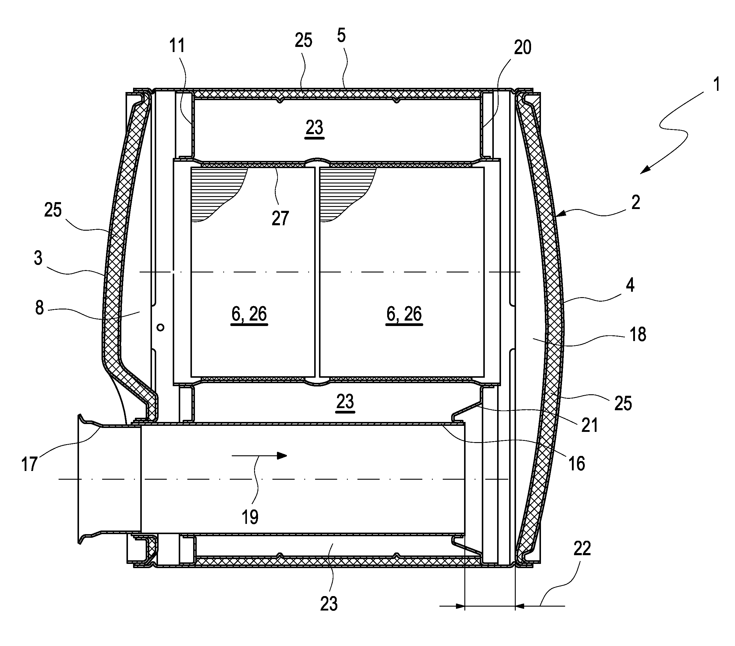 Exhaust gas treatment unit