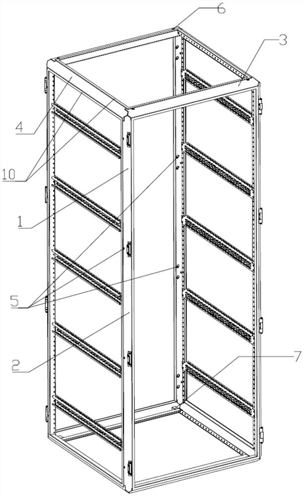 Electromagnetic shielding cabinet frame