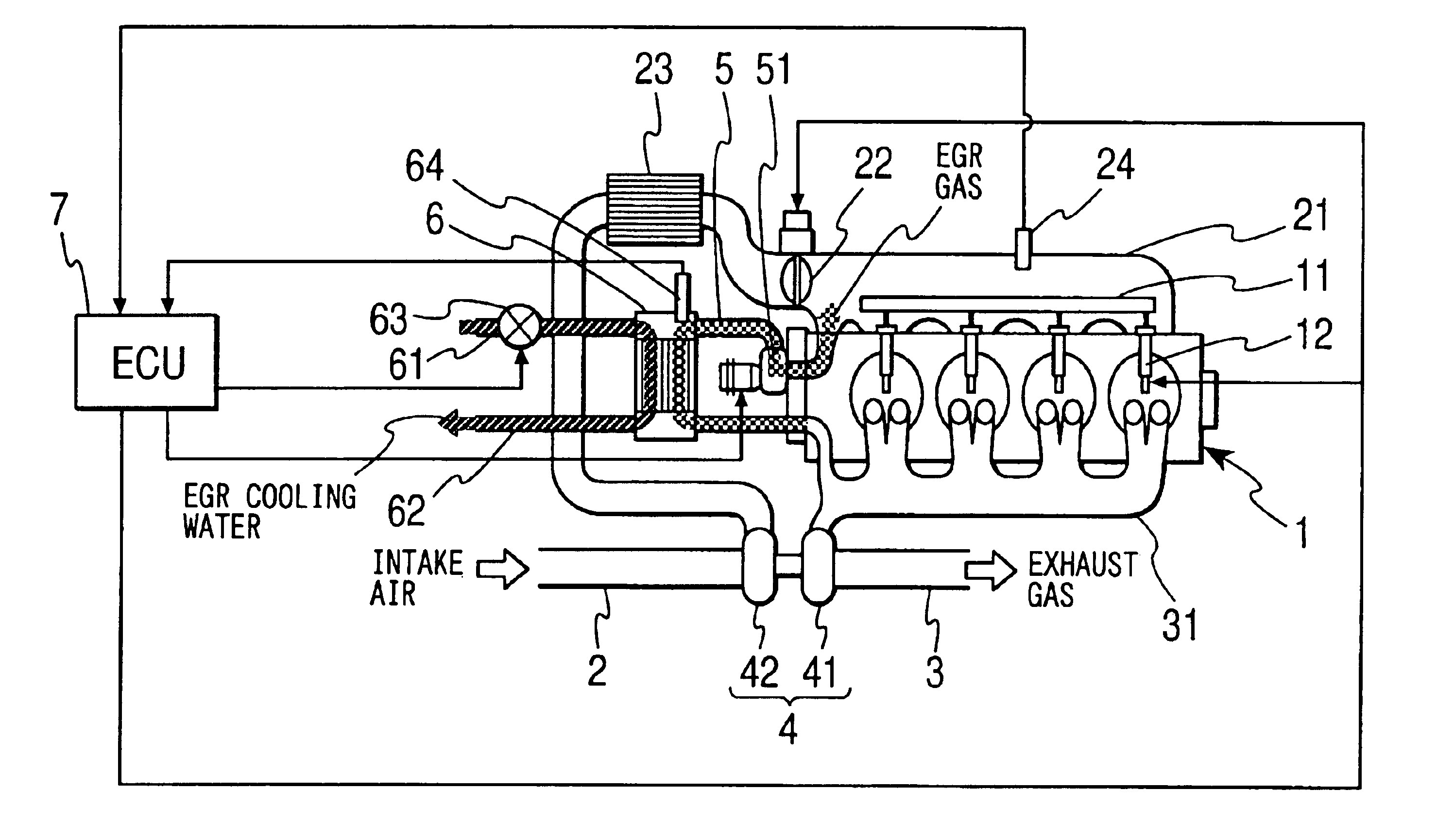 Exhaust gas recirculation system having cooler