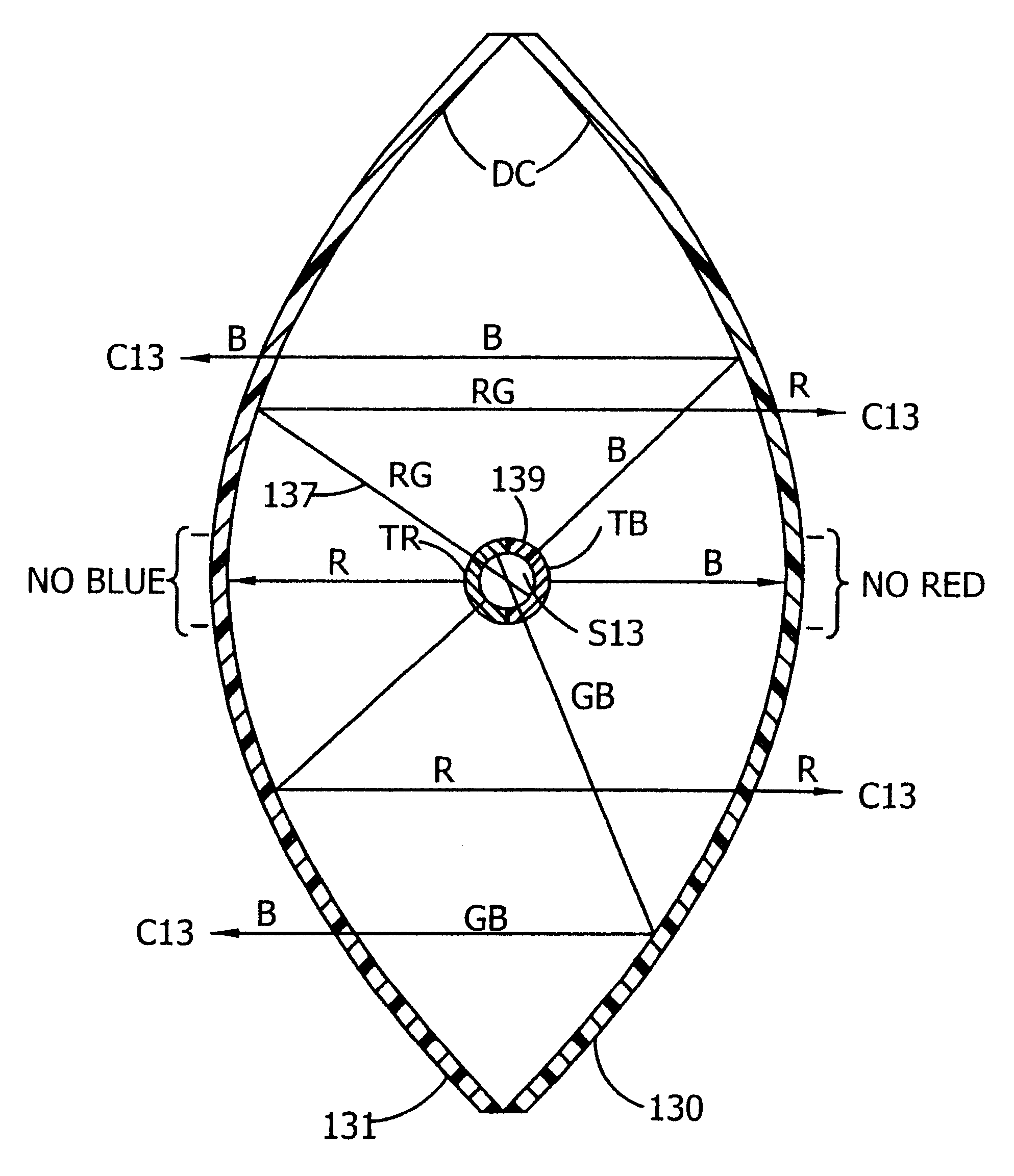 Vehicular warning light with two or more dichroic elements