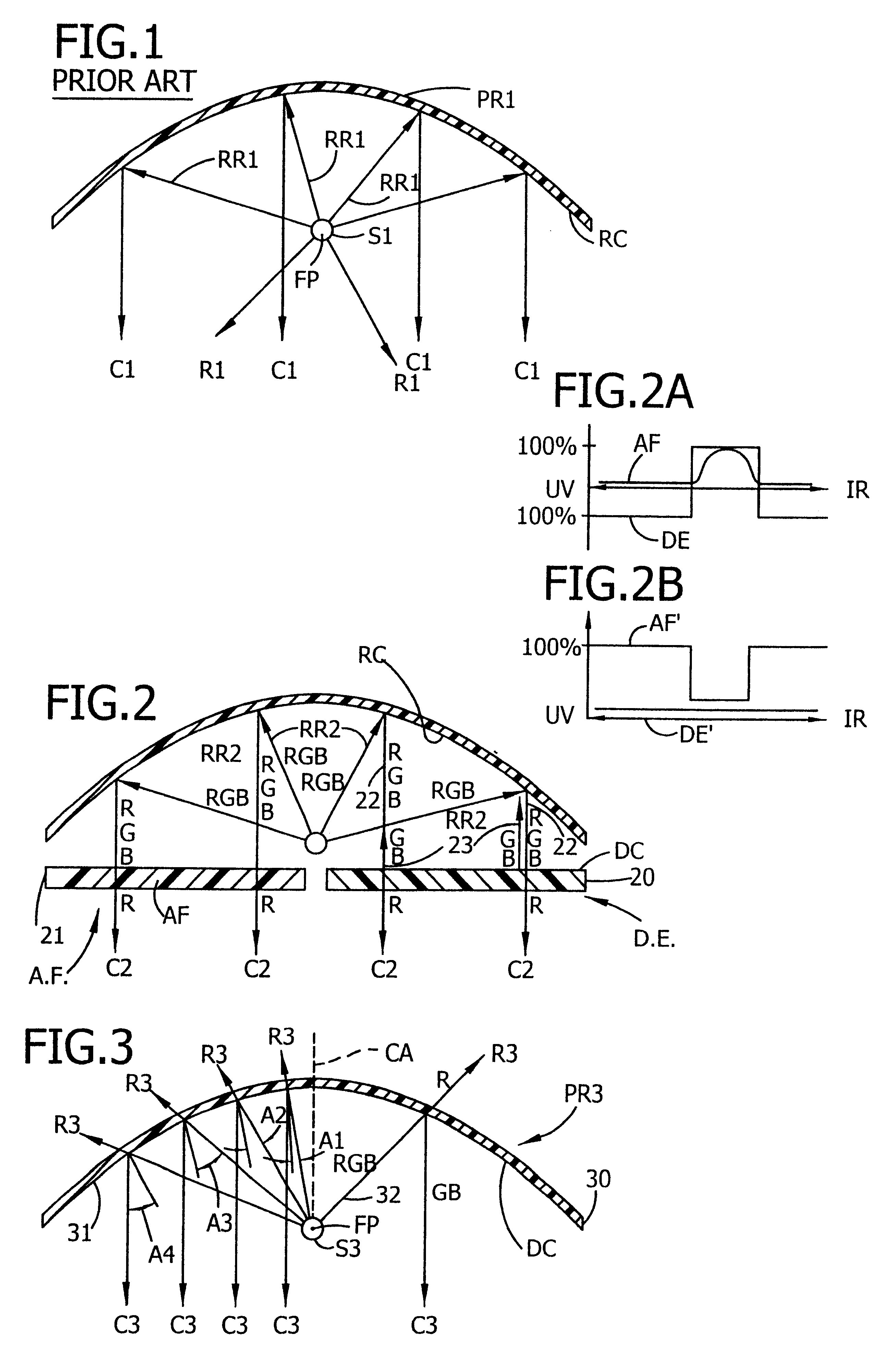 Vehicular warning light with two or more dichroic elements